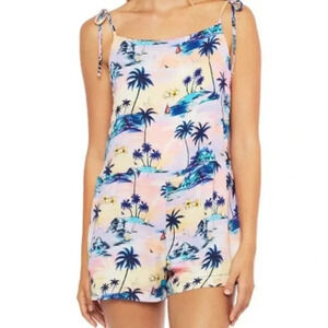 Hobie Pink & Blue Palm Tree Island Dream Romper